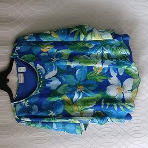 Alfred Dunner 20W Royal Blue Floral Top with attached tank